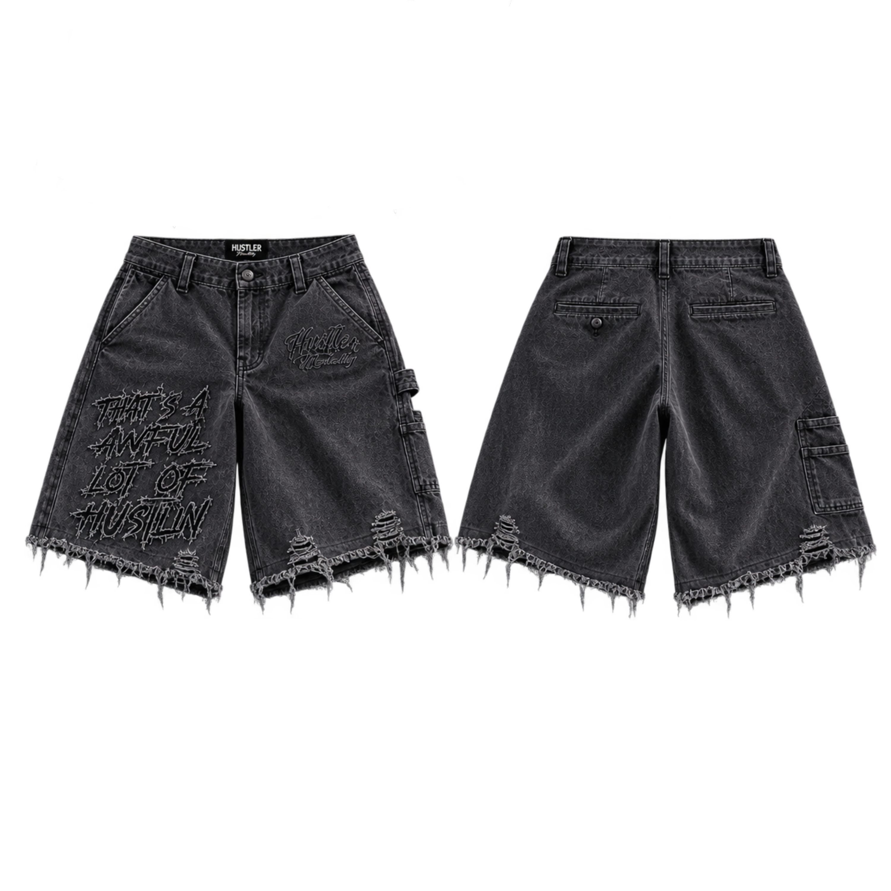 Black Denim Jorts